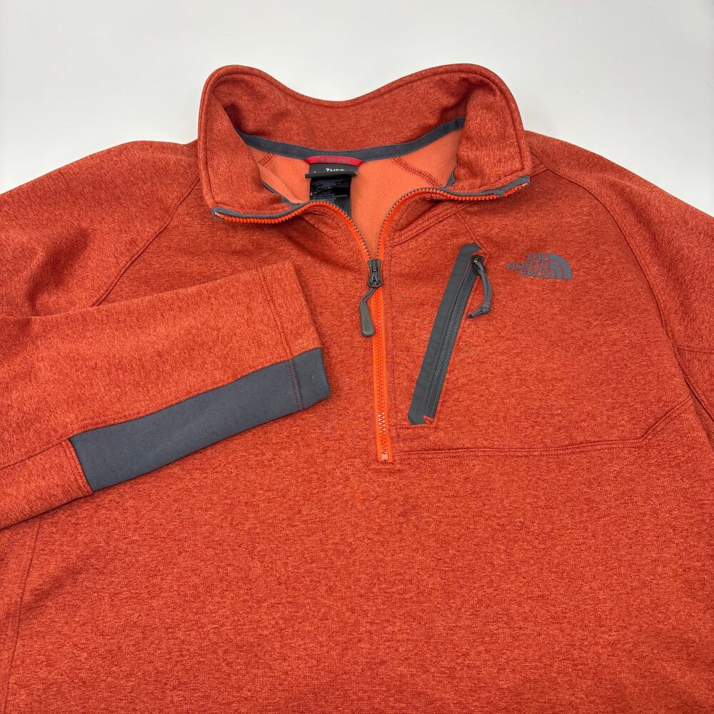 The North Face Medium Orange 1/4 Zip Pullover Long Sleeve Sweater